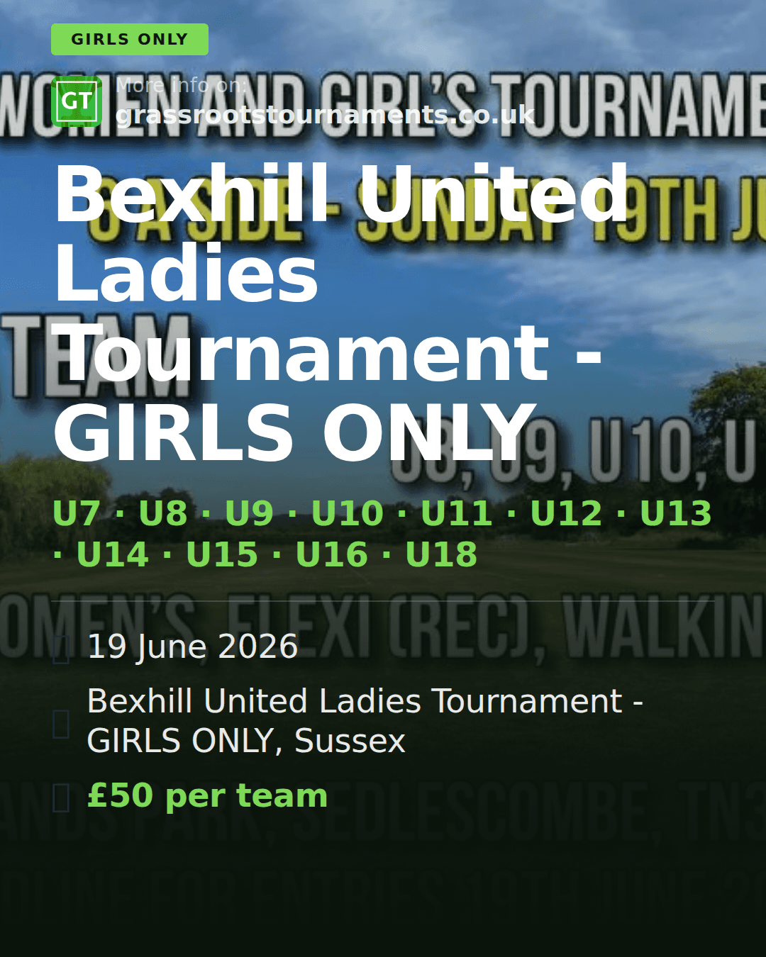 Bexhill United Ladies Tournament - GIRLS ONLY — social preview