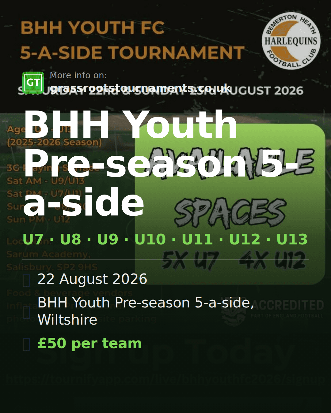 BHH Youth Pre-season 5-a-side — social preview