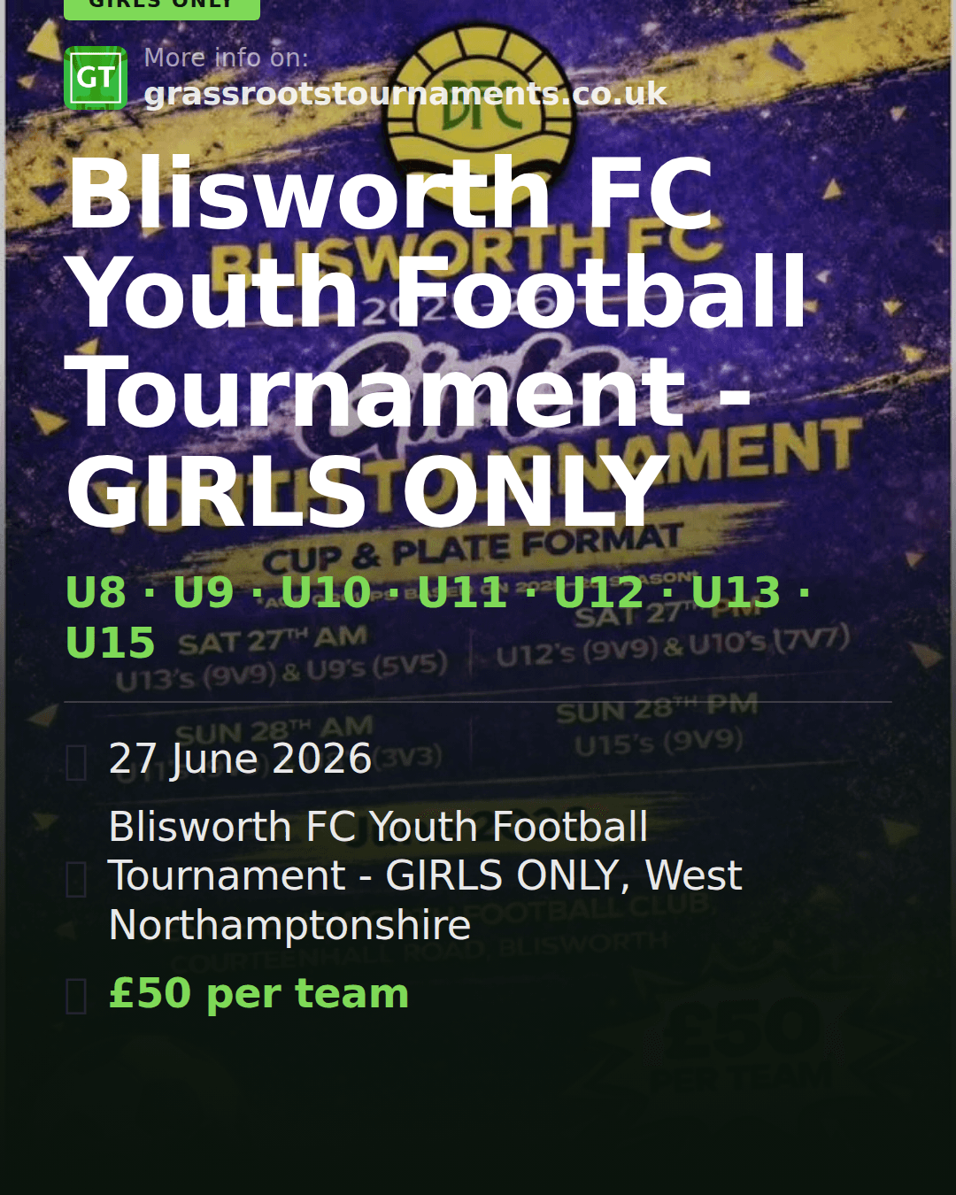 Blisworth FC Youth Football Tournament - GIRLS ONLY — social preview