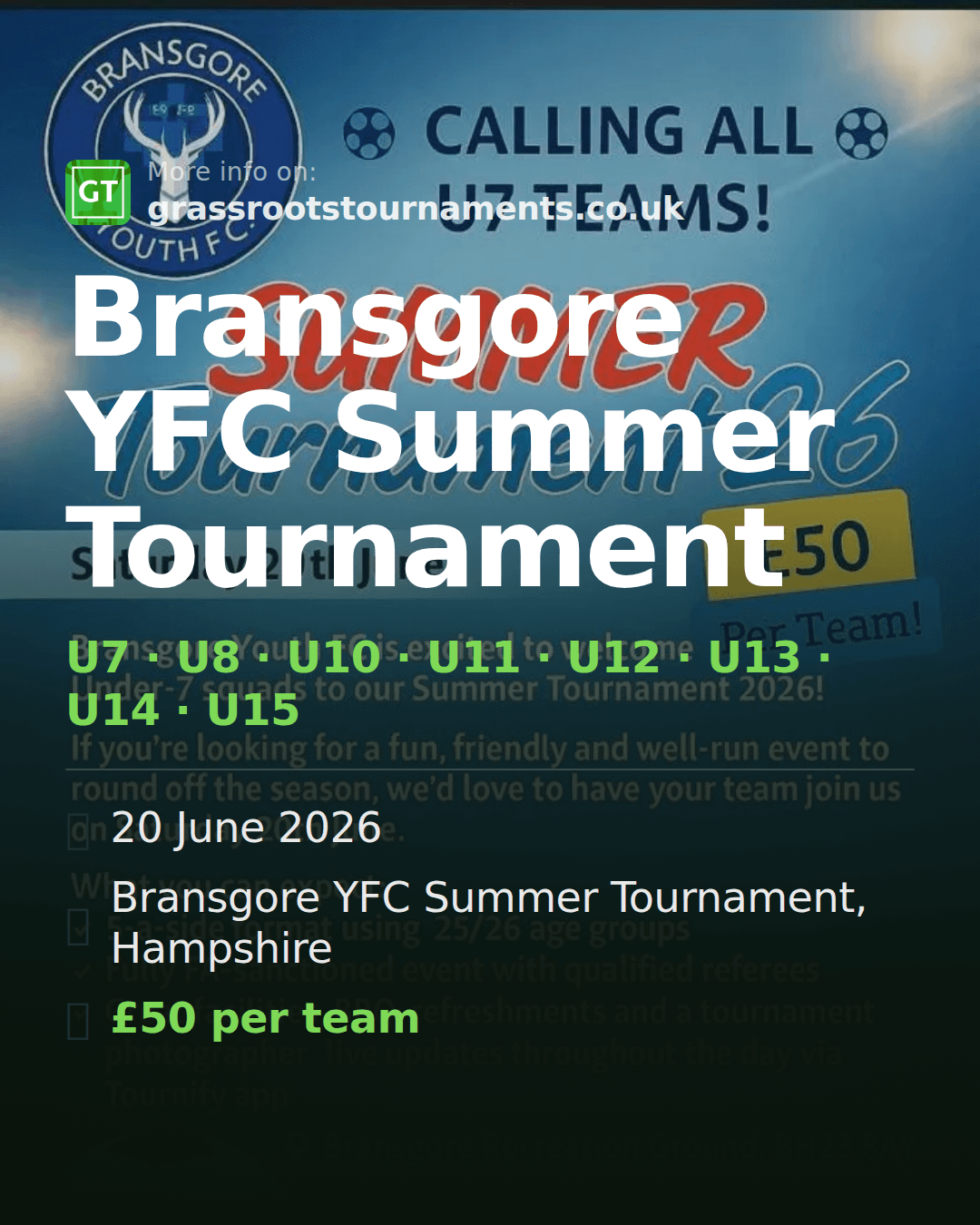 Bransgore YFC Summer Tournament — social preview