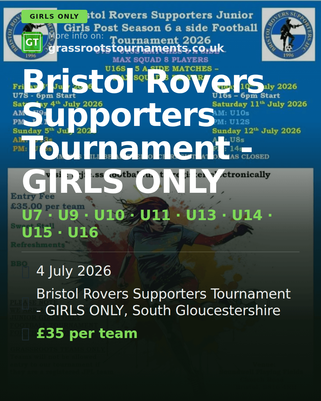 Bristol Rovers Supporters Tournament - GIRLS ONLY — social preview