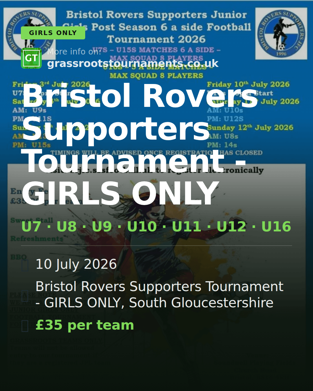 Bristol Rovers Supporters Tournament - GIRLS ONLY — social preview