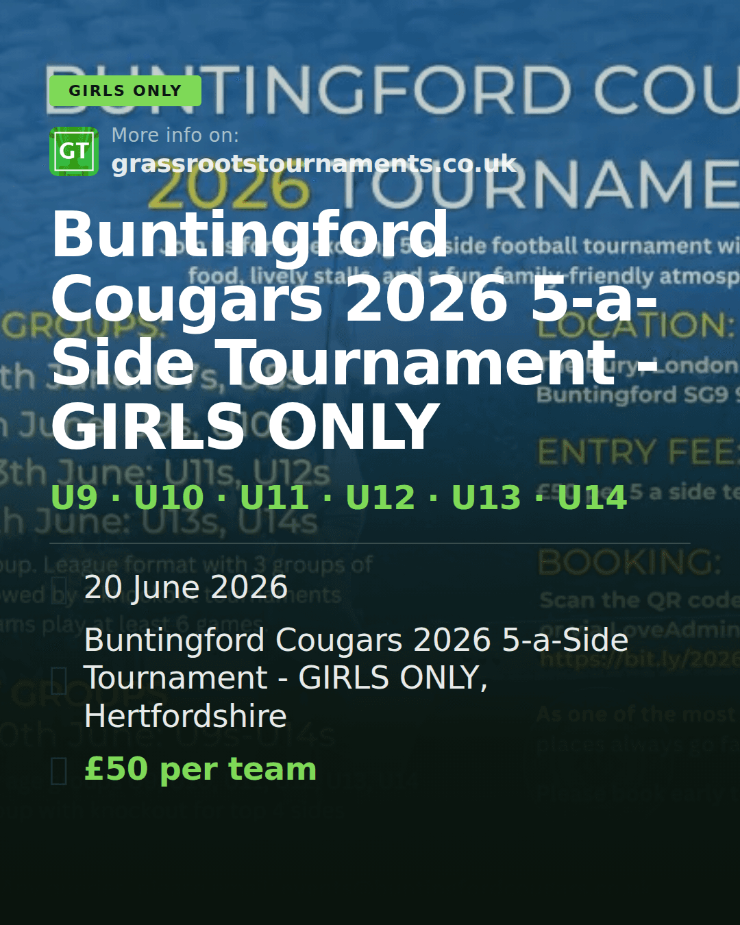Buntingford Cougars 2026 5-a-Side Tournament - GIRLS ONLY — social preview