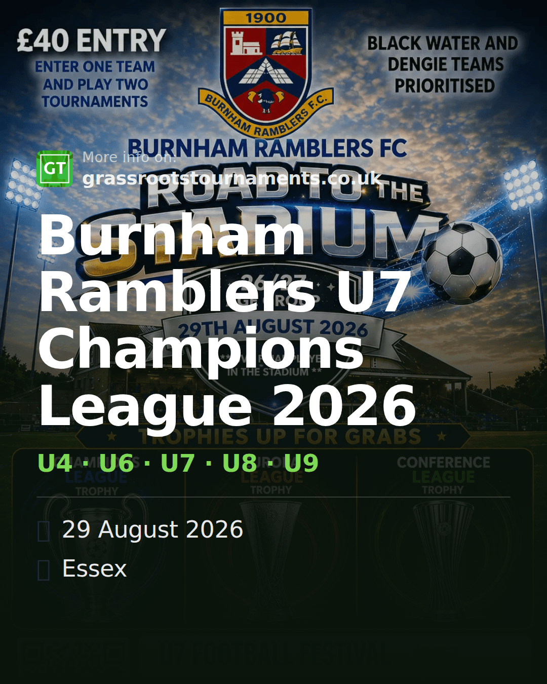 Burnham Ramblers U7 Champions League 2026 — social preview