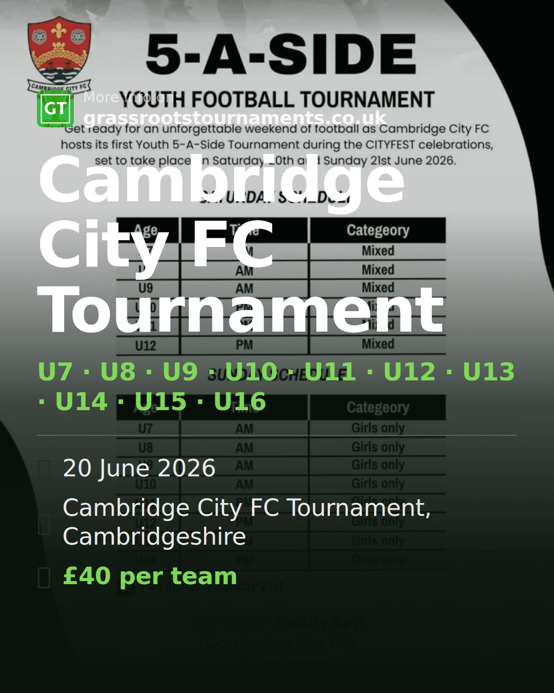 Cambridge City FC Tournament — social preview
