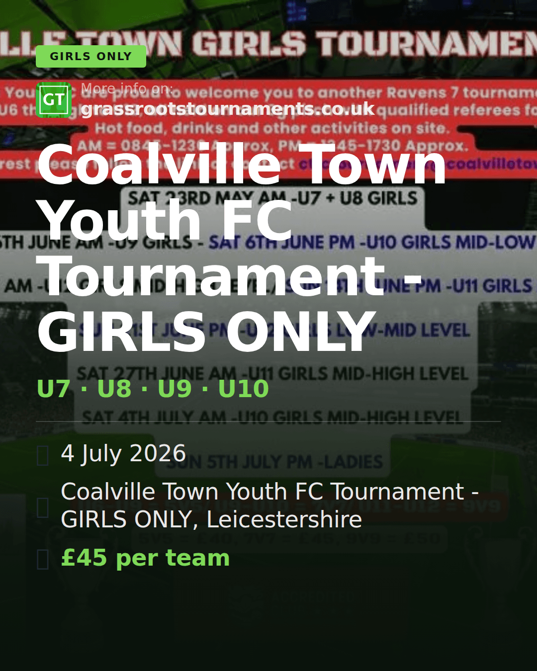 Coalville Town Youth FC Tournament - GIRLS ONLY — social preview