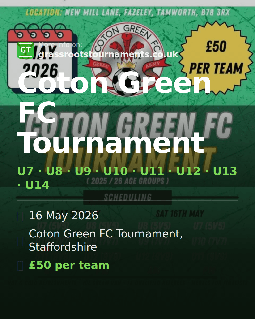 Coton Green FC Tournament — social preview