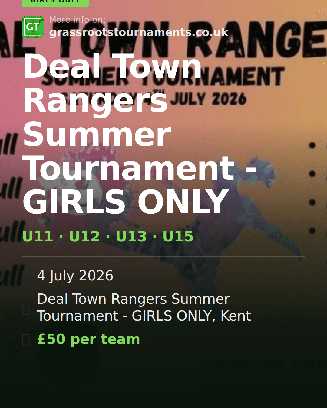 Deal Town Rangers Summer Tournament - GIRLS ONLY — social preview