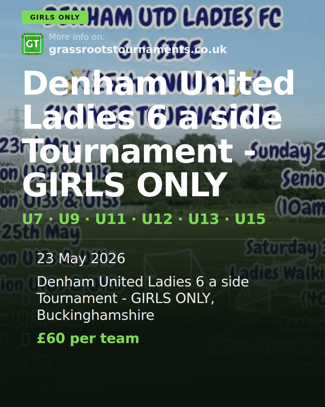 Denham United Ladies 6 a side Tournament - GIRLS ONLY — social preview