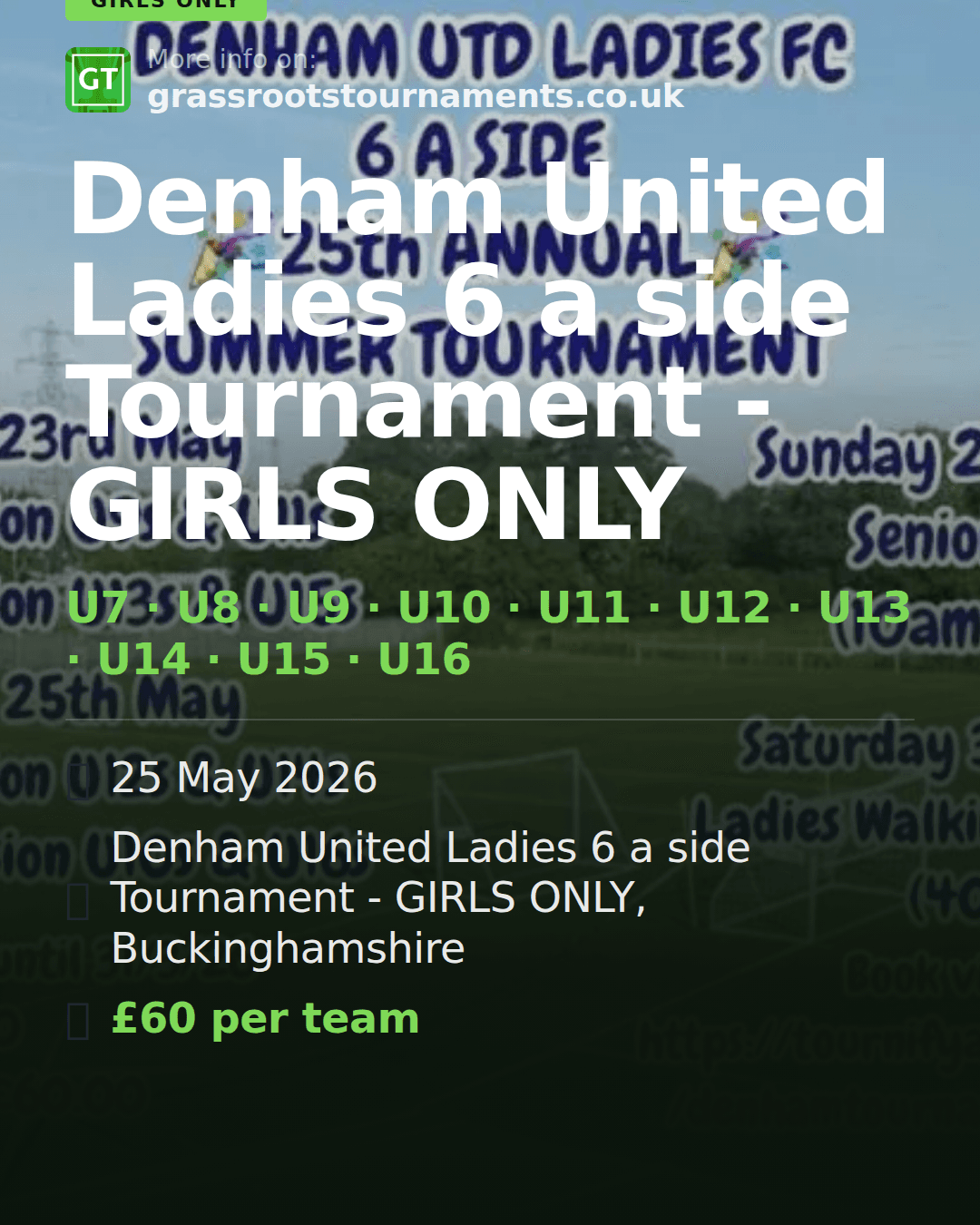 Denham United Ladies 6 a side Tournament - GIRLS ONLY — social preview