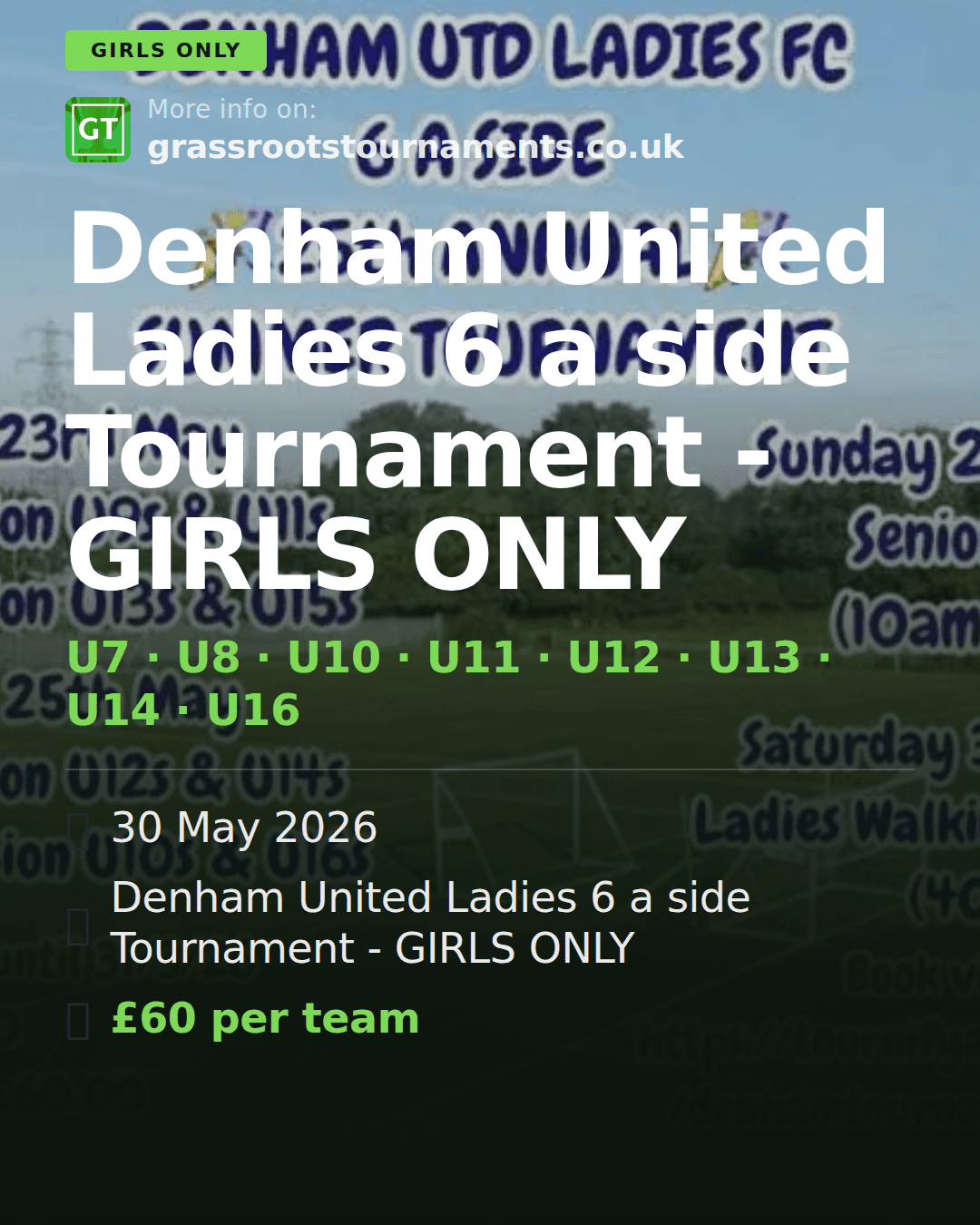 Denham United Ladies 6 a side Tournament - GIRLS ONLY — social preview