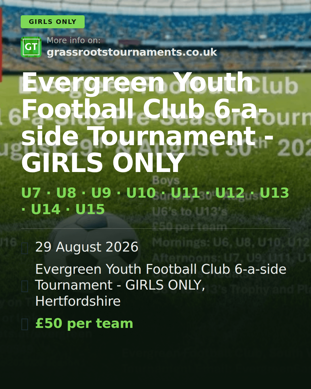 Evergreen Youth Football Club 6-a-side Tournament - GIRLS ONLY — social preview