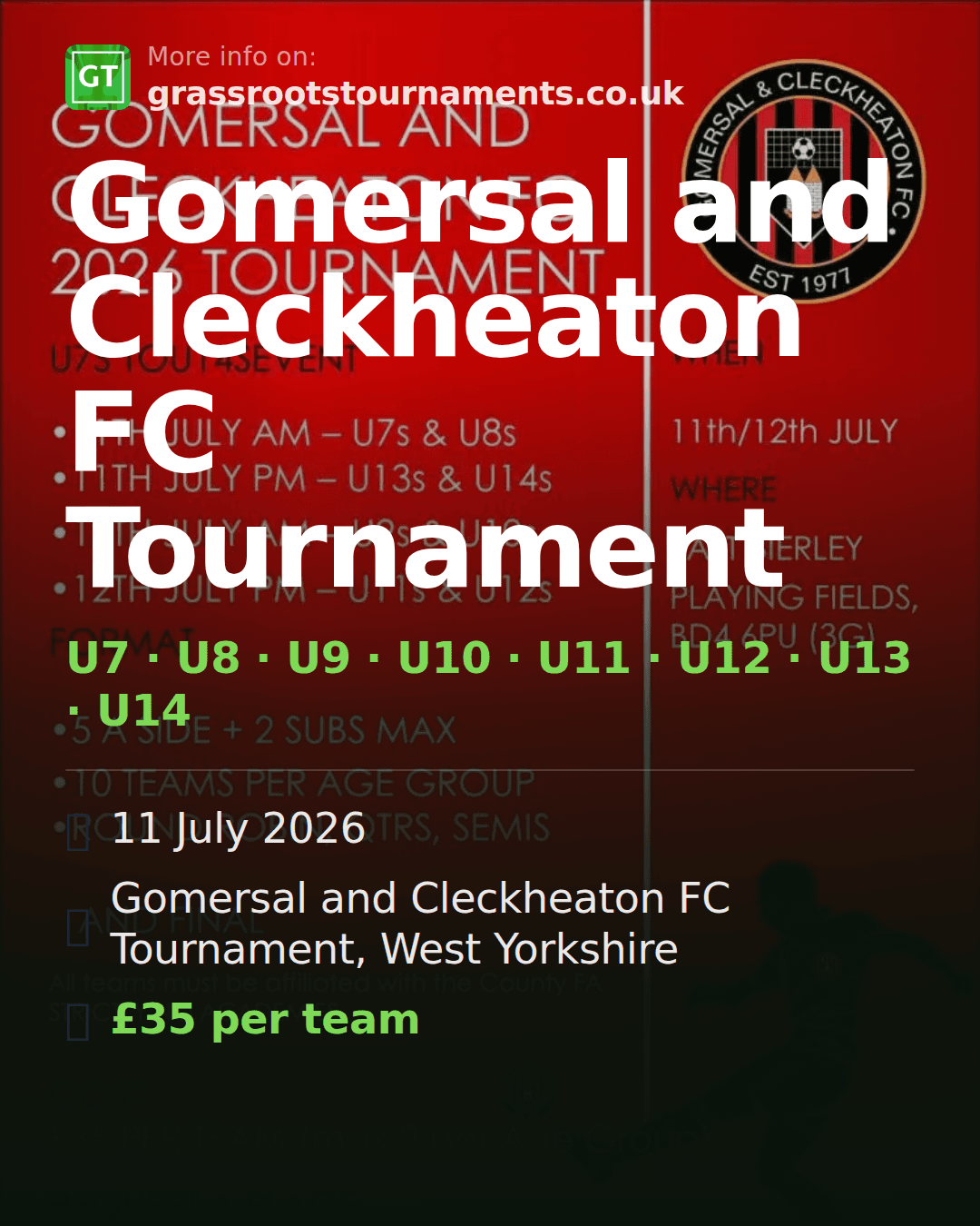 Gomersal and Cleckheaton FC Tournament — social preview
