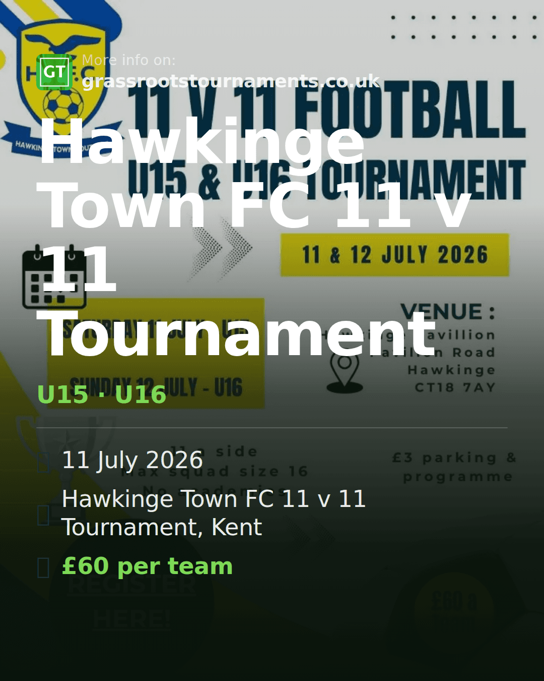 Hawkinge Town FC 11 v 11 Tournament — social preview