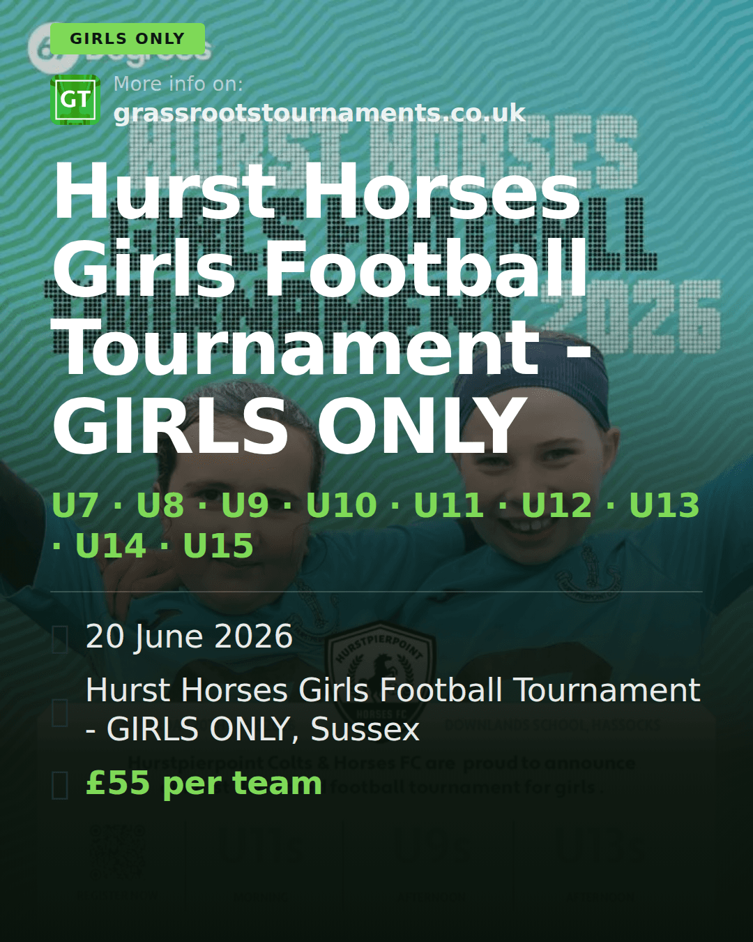 Hurst Horses Girls Football Tournament - GIRLS ONLY — social preview