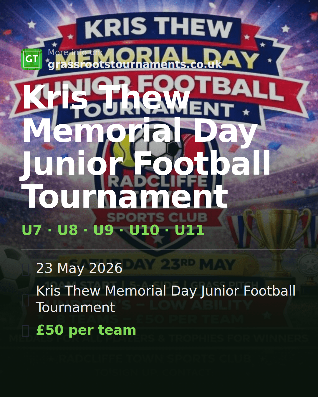 Kris Thew Memorial Day Junior Football Tournament — social preview