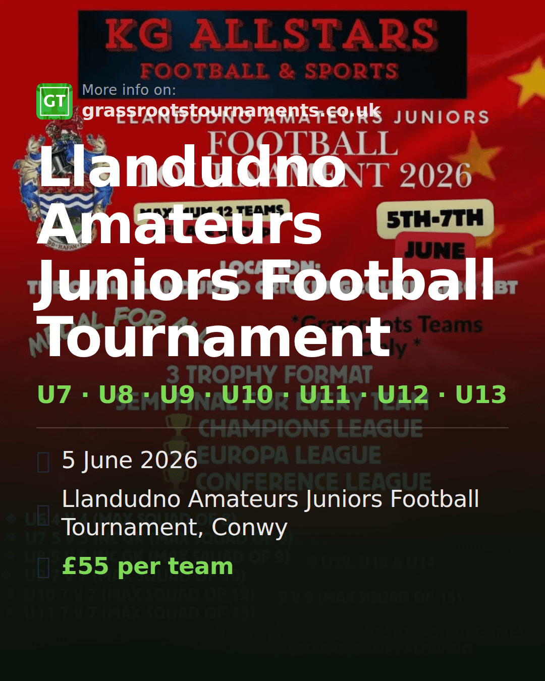 Llandudno Amateurs Juniors Football Tournament — social preview