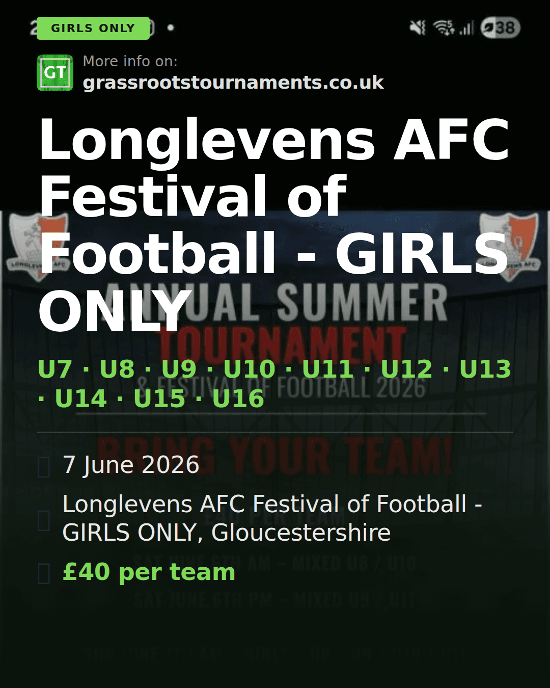 Longlevens AFC Festival of Football - GIRLS ONLY — social preview