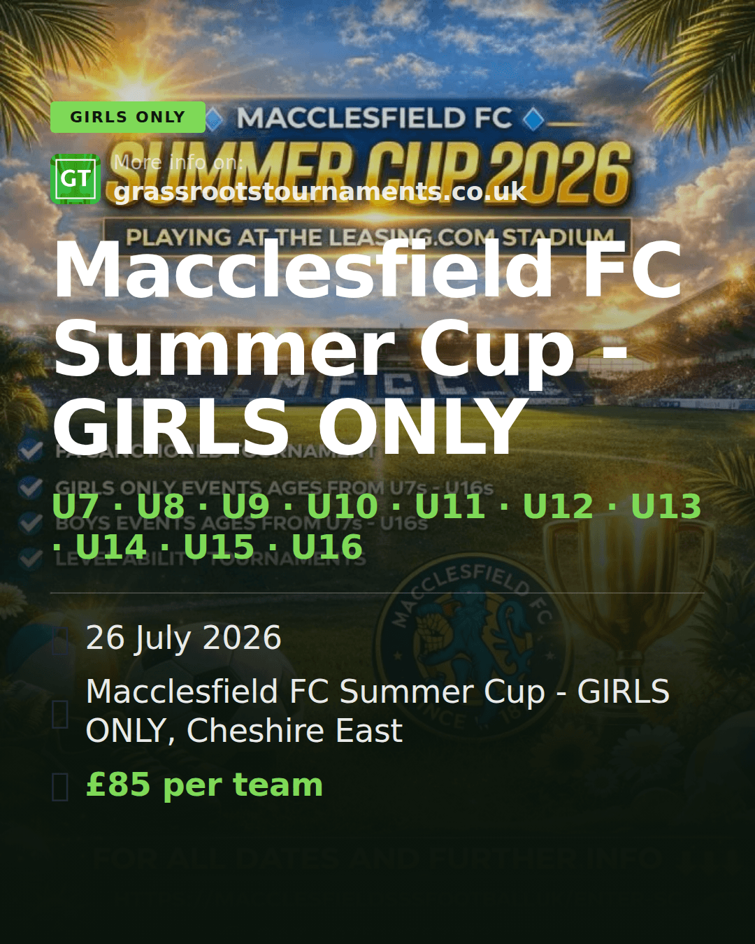 Macclesfield FC Summer Cup - GIRLS ONLY — social preview