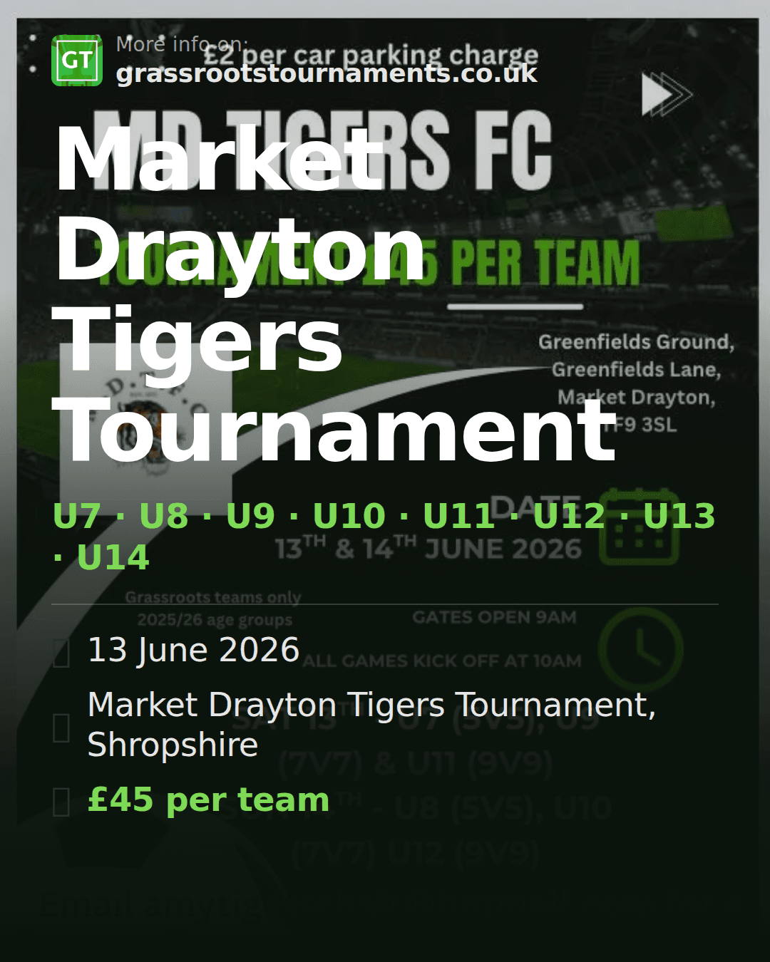 Market Drayton Tigers Tournament — social preview