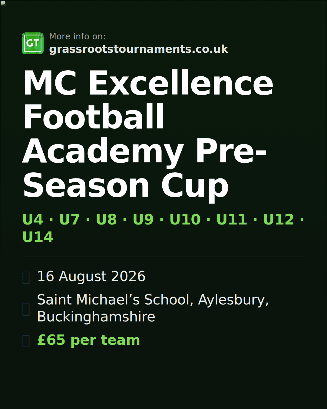MC Excellence Football Academy Pre-Season Cup — social preview