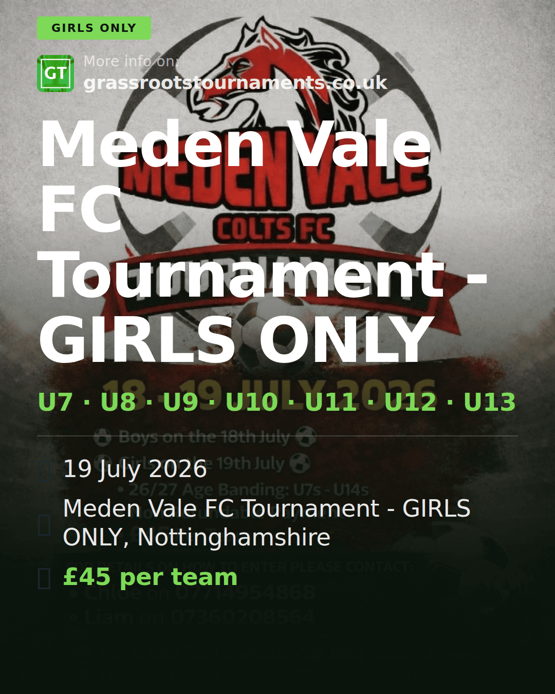 Meden Vale FC Tournament - GIRLS ONLY — social preview