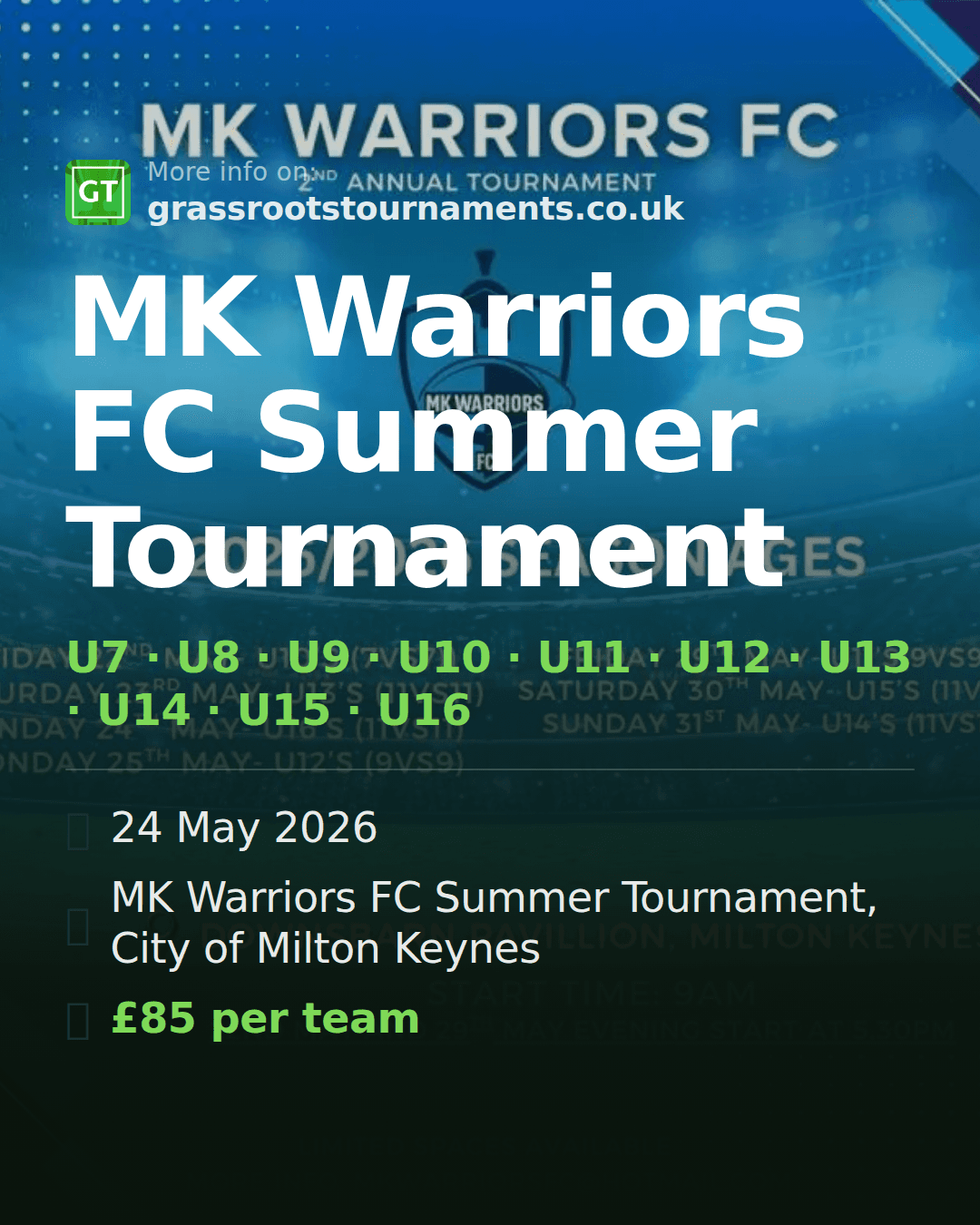 MK Warriors FC Summer Tournament — social preview