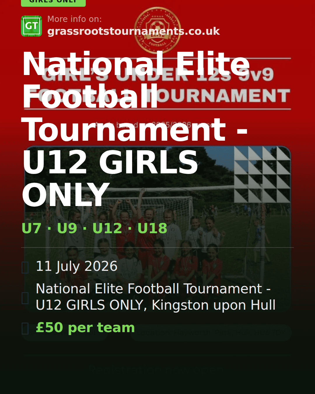 National Elite Football Tournament - U12 GIRLS ONLY — social preview