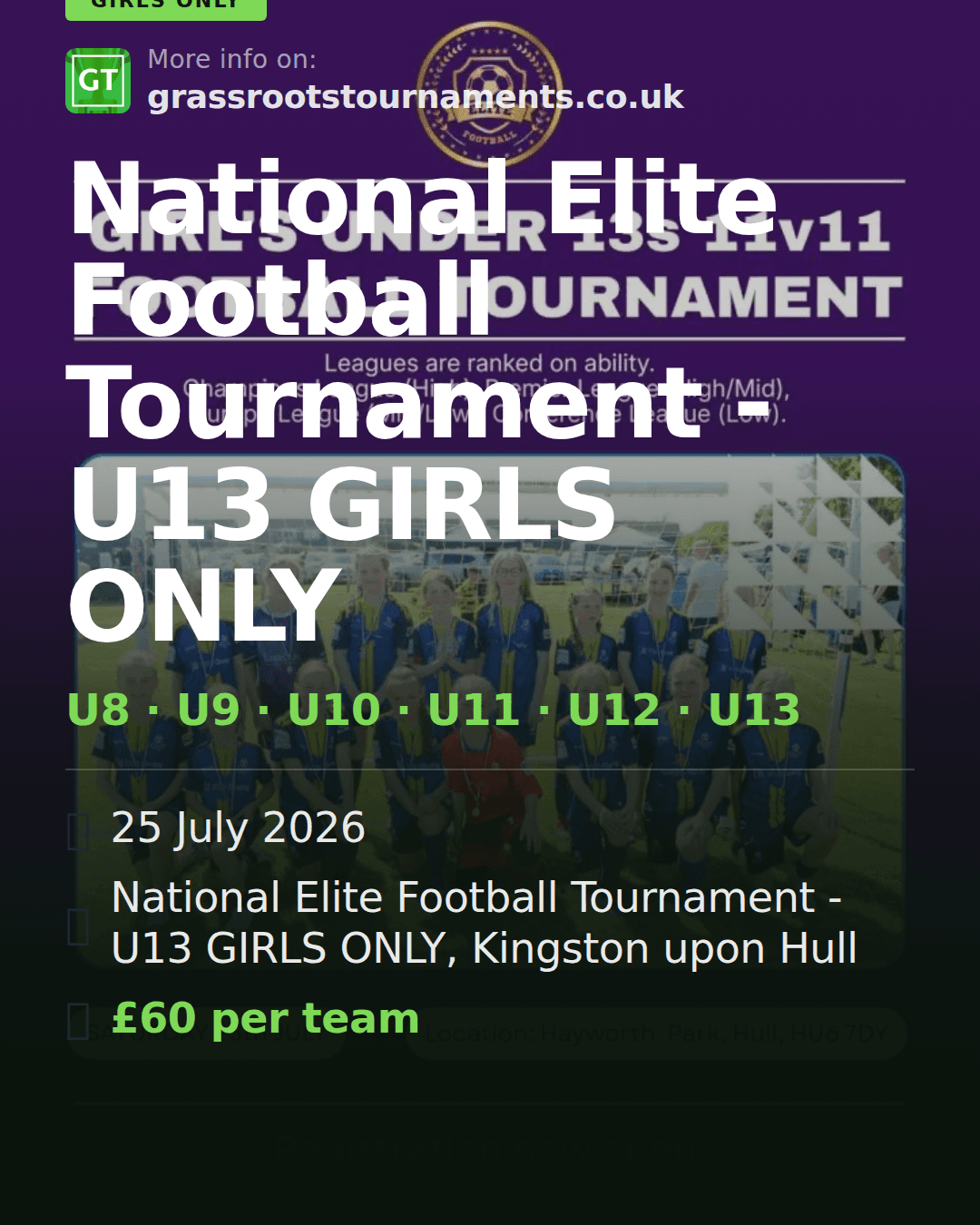 National Elite Football Tournament - U13 GIRLS ONLY — social preview