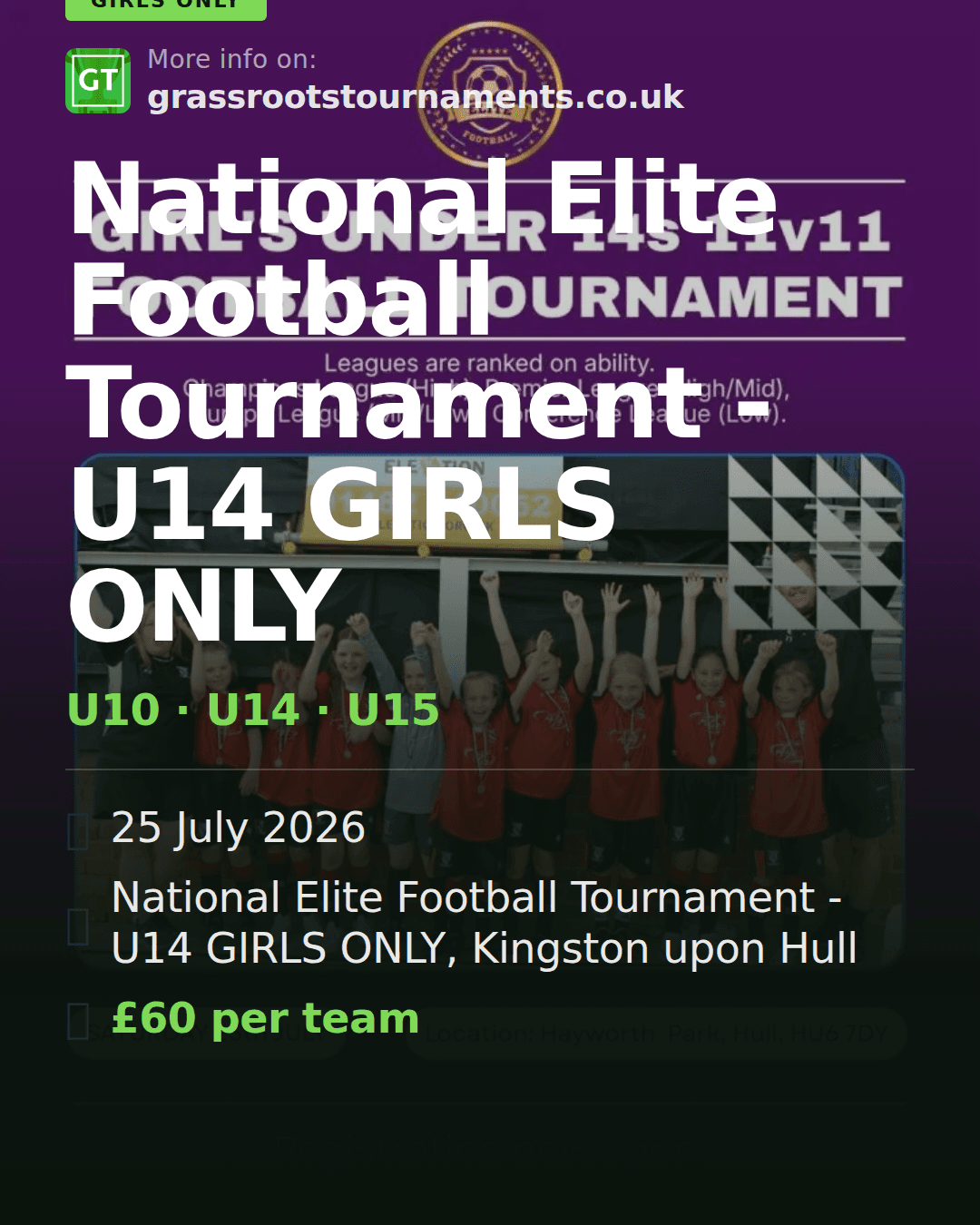 National Elite Football Tournament - U14 GIRLS ONLY — social preview