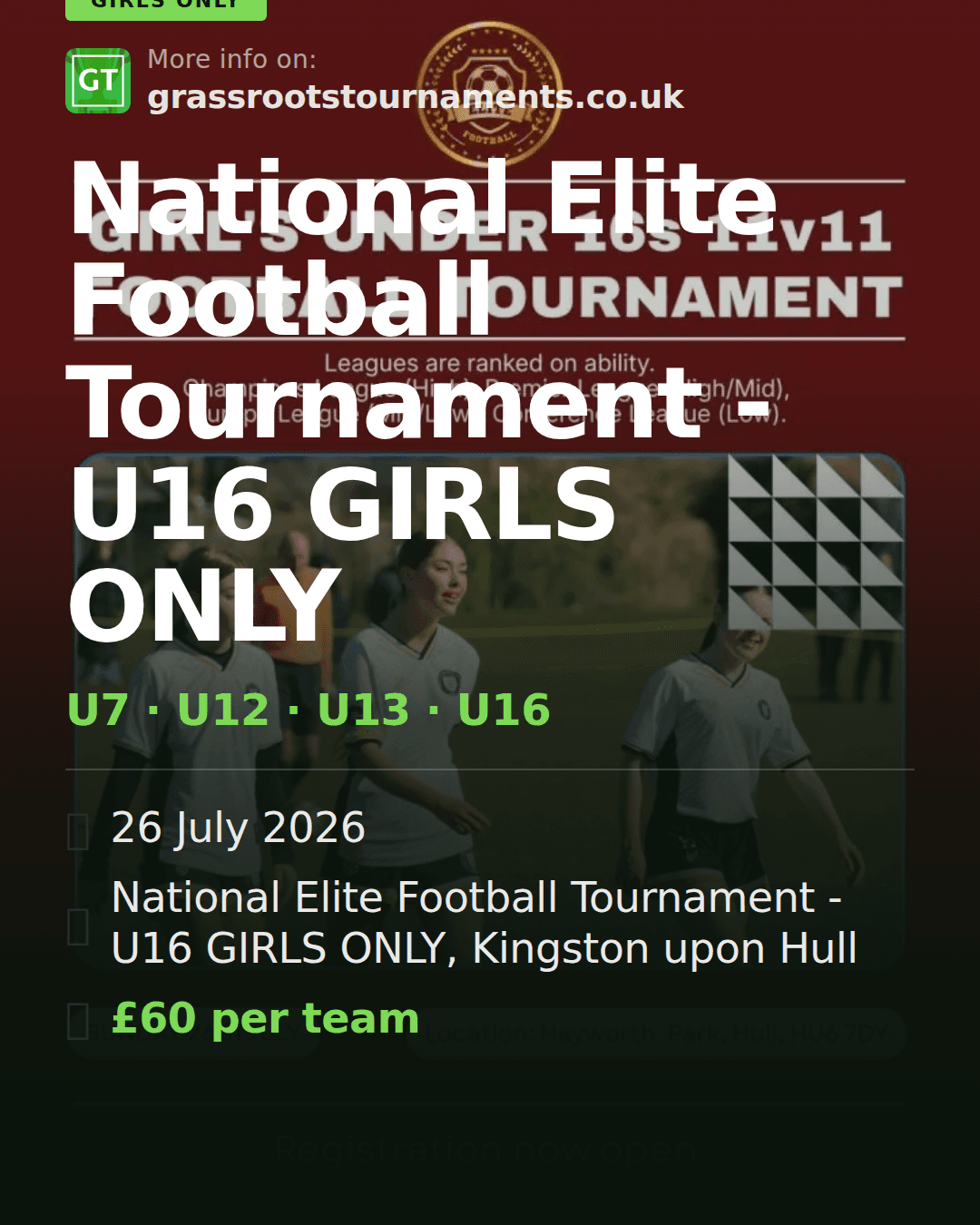 National Elite Football Tournament - U16 GIRLS ONLY — social preview