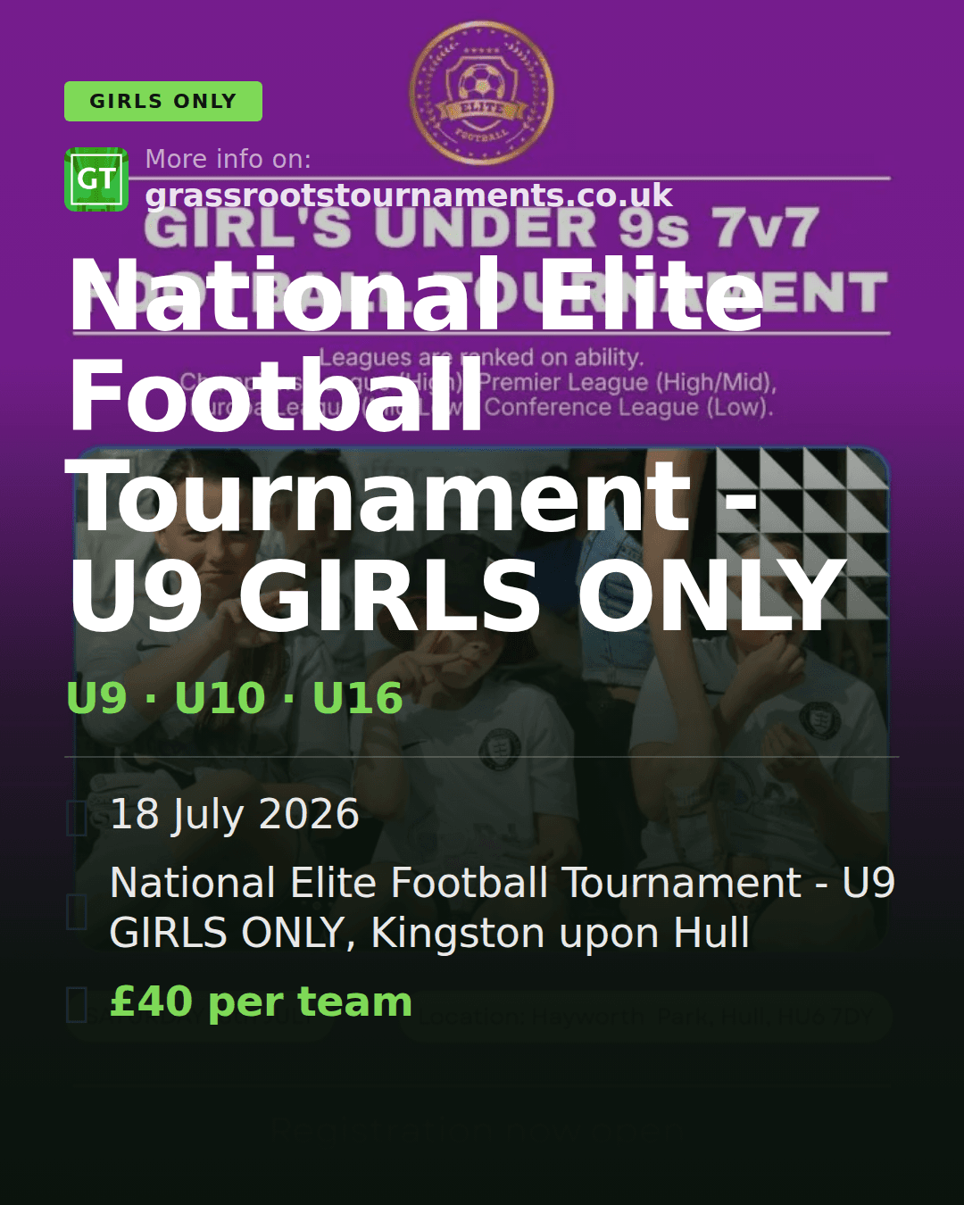 National Elite Football Tournament - U9 GIRLS ONLY — social preview