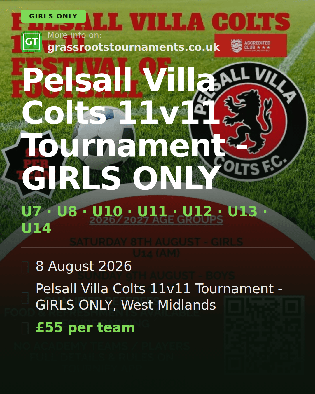 Pelsall Villa Colts 11v11 Tournament - GIRLS ONLY — social preview