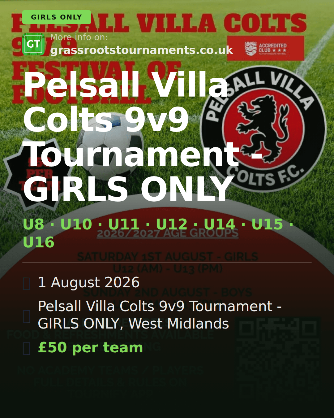 Pelsall Villa Colts 9v9 Tournament - GIRLS ONLY — social preview