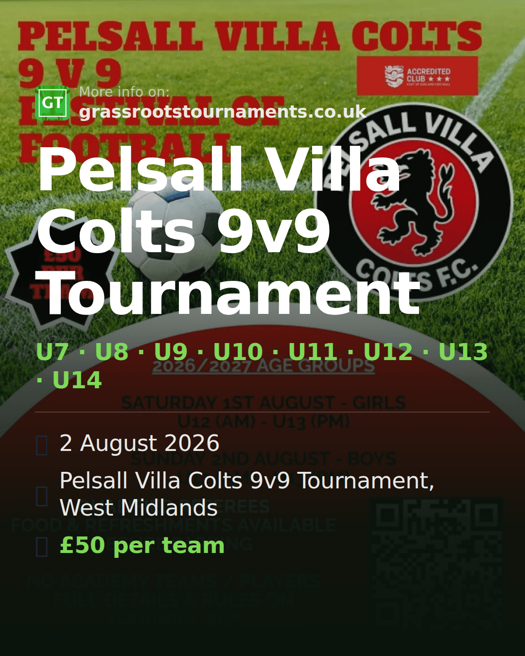 Pelsall Villa Colts 9v9 Tournament — social preview