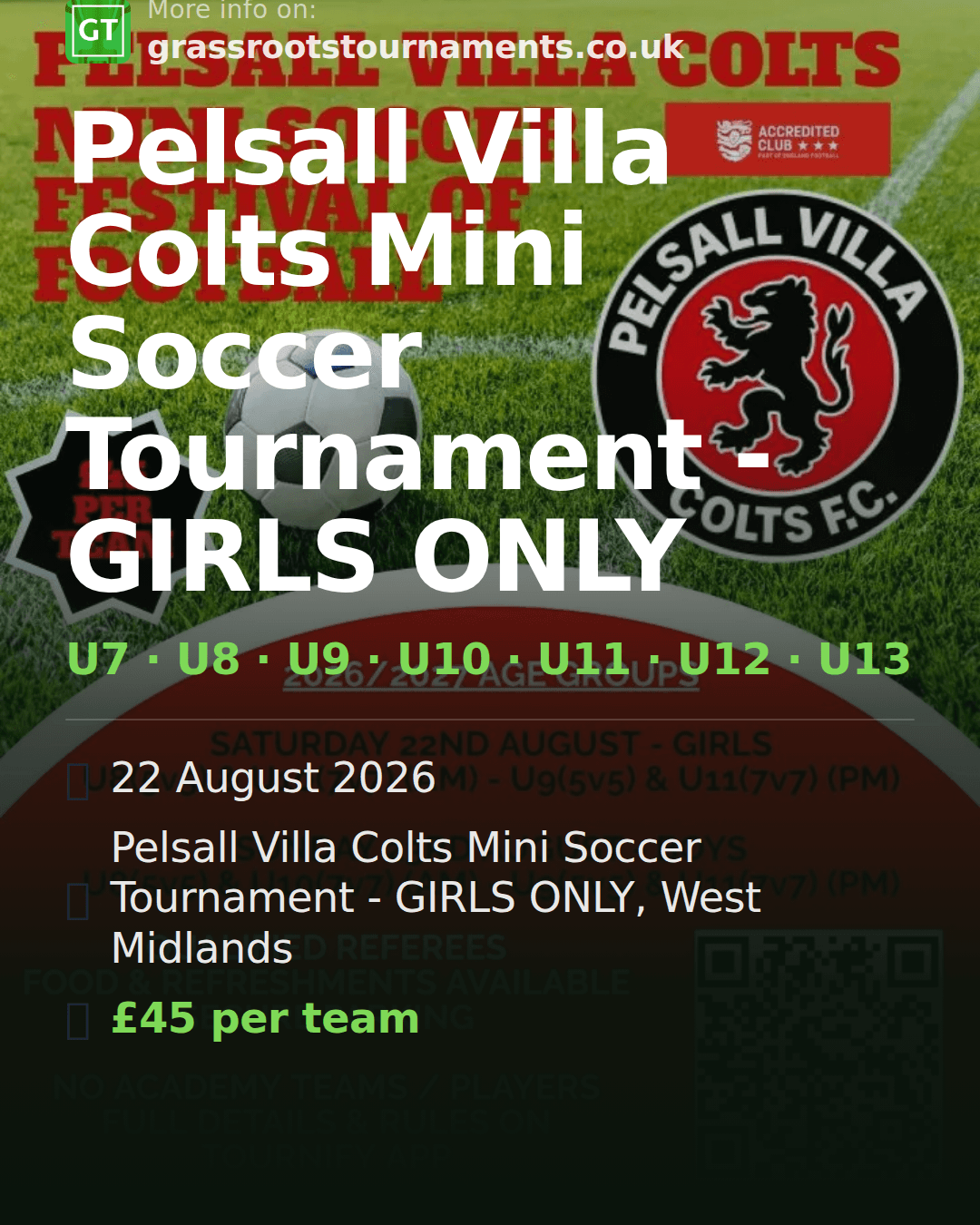 Pelsall Villa Colts Mini Soccer Tournament - GIRLS ONLY — social preview