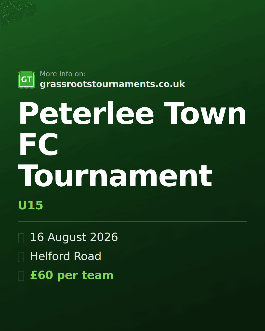 Peterlee Town FC Tournament — social preview