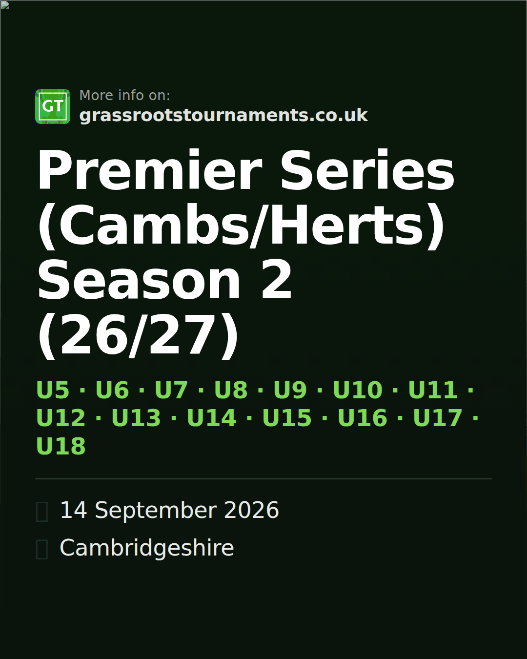 Premier Series (Cambs/Herts) Season 2 (26/27) — social preview