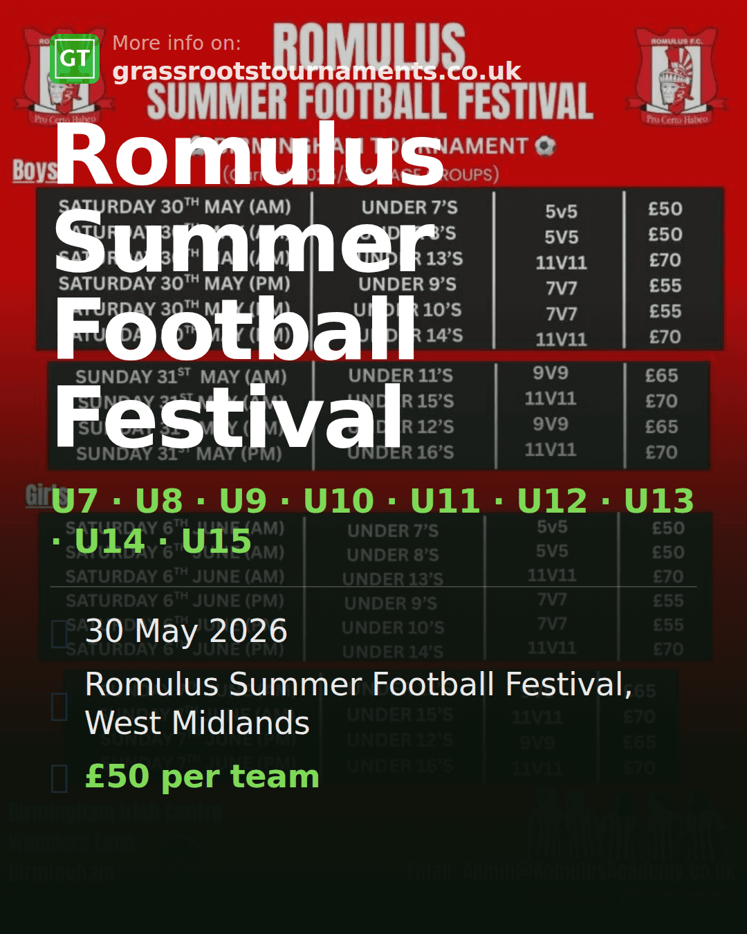 Romulus Summer Football Festival — social preview