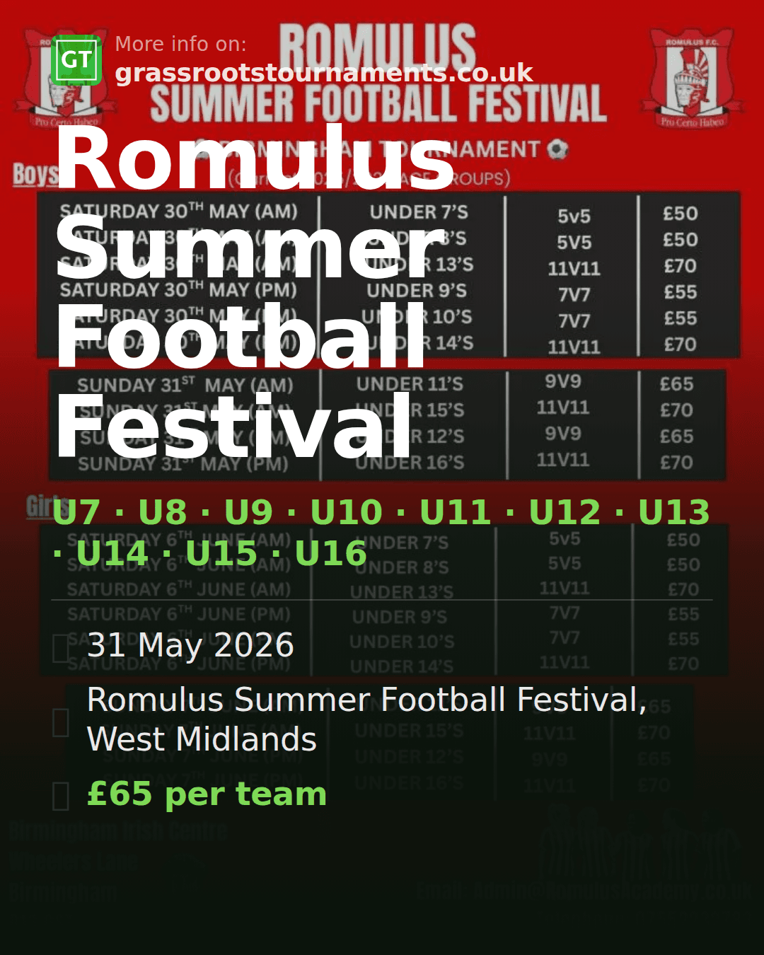 Romulus Summer Football Festival — social preview