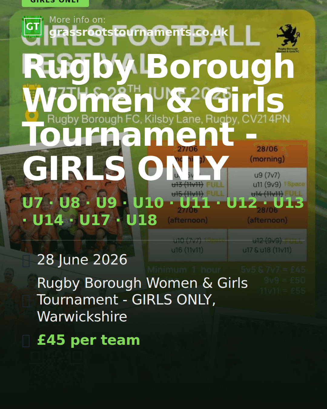 Rugby Borough Women & Girls Tournament - GIRLS ONLY — social preview
