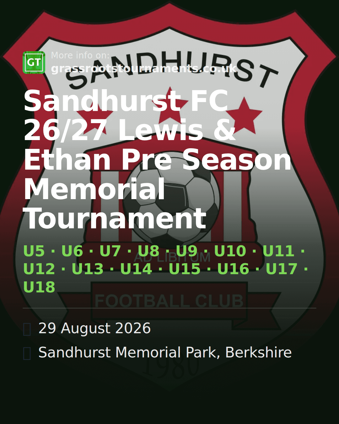 Sandhurst FC 26/27 Lewis & Ethan Pre Season Memorial Tournament — social preview