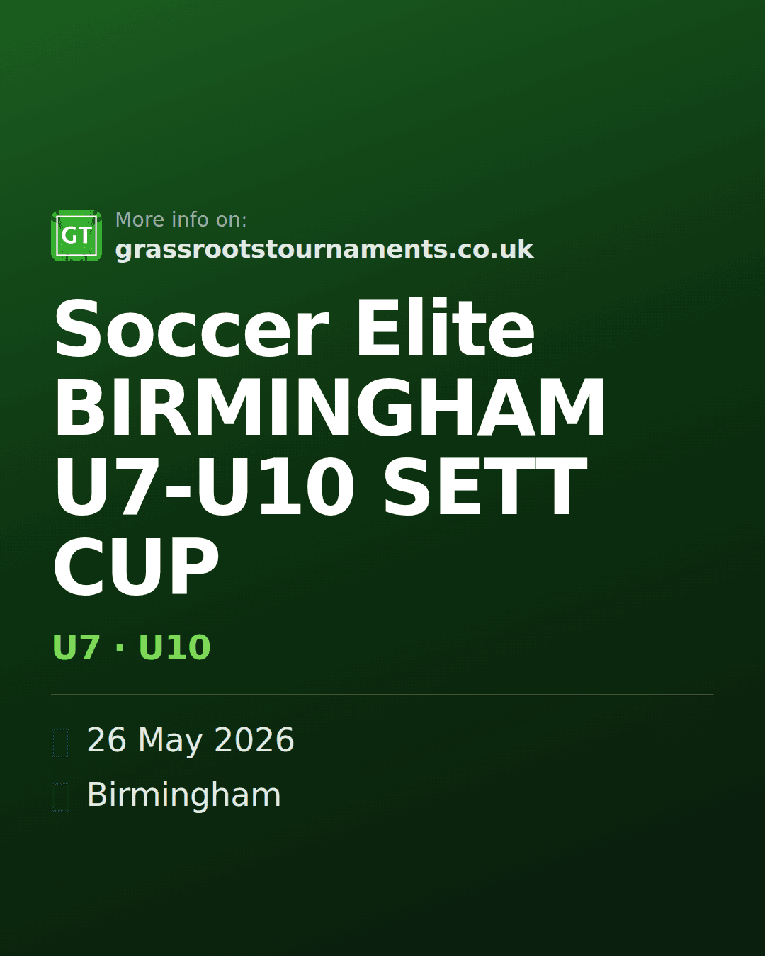 Soccer Elite BIRMINGHAM U7-U10 SETT CUP — social preview