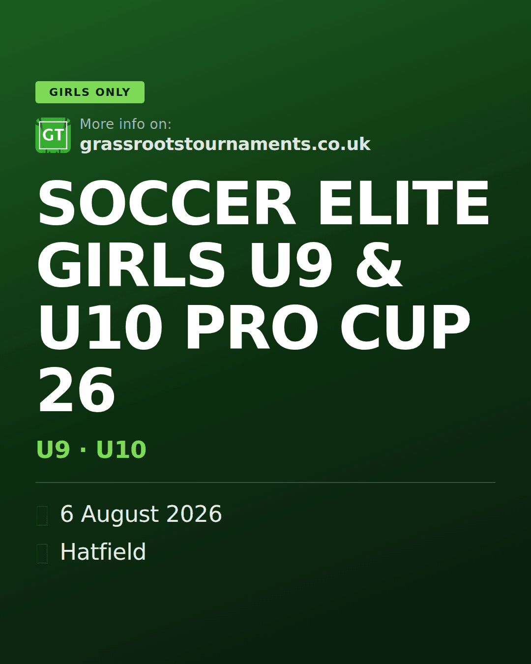 SOCCER ELITE GIRLS U9 & U10 PRO CUP 26 — social preview