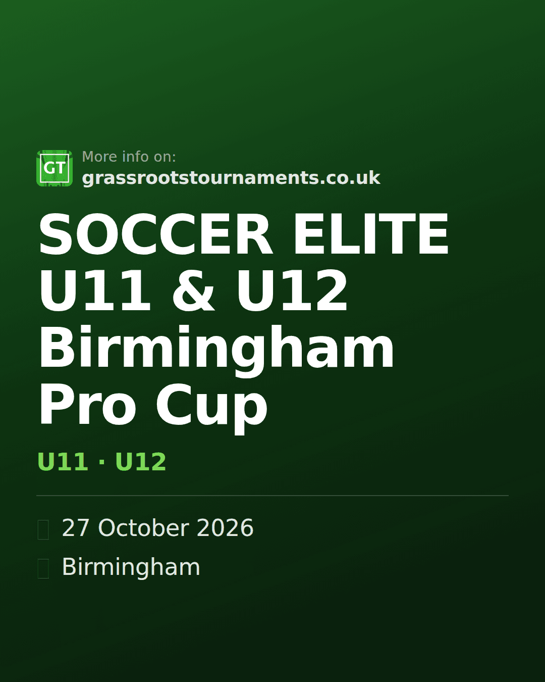 SOCCER ELITE U11 & U12 Birmingham Pro Cup — social preview