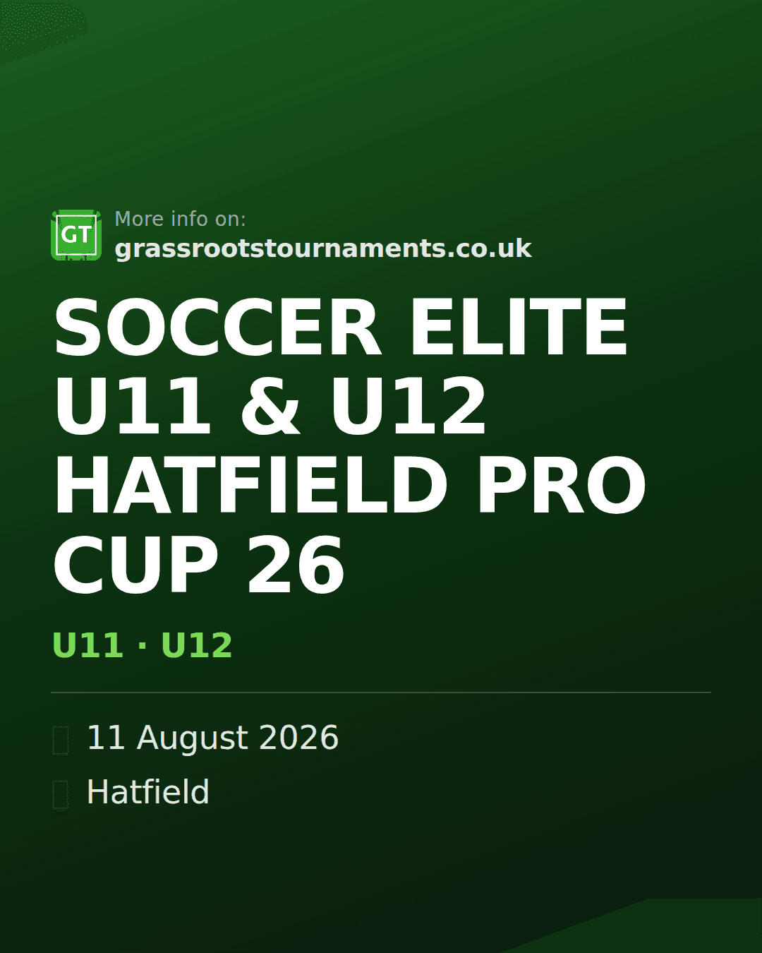 SOCCER ELITE U11 & U12 HATFIELD PRO CUP 26 — social preview