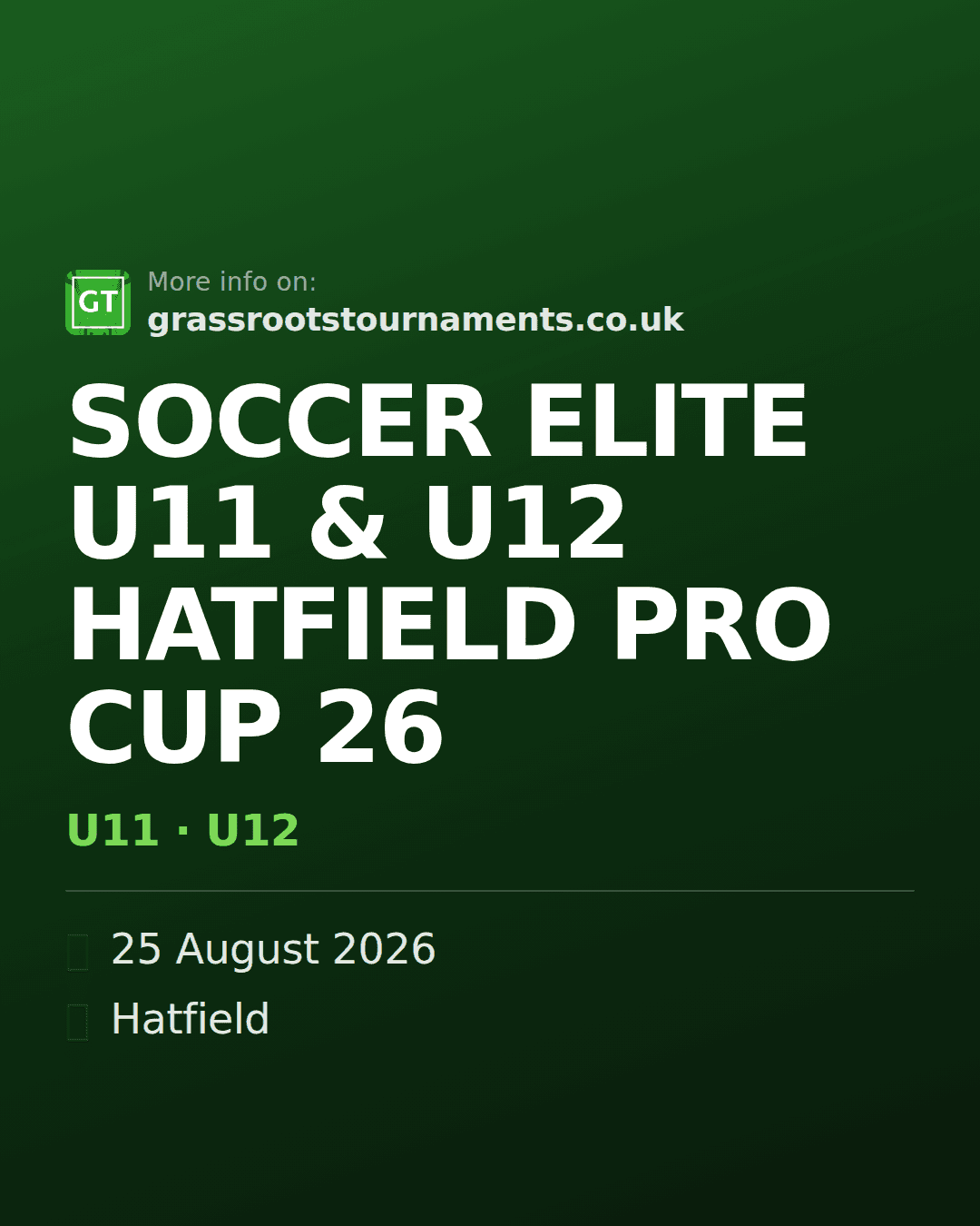 SOCCER ELITE U11 & U12 HATFIELD PRO CUP 26 — social preview