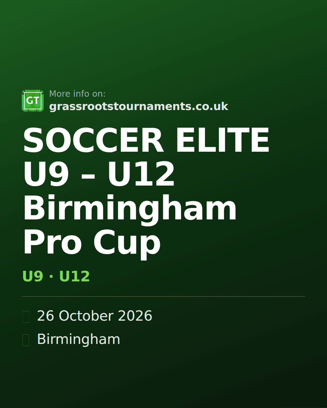 SOCCER ELITE U9 – U12 Birmingham Pro Cup — social preview