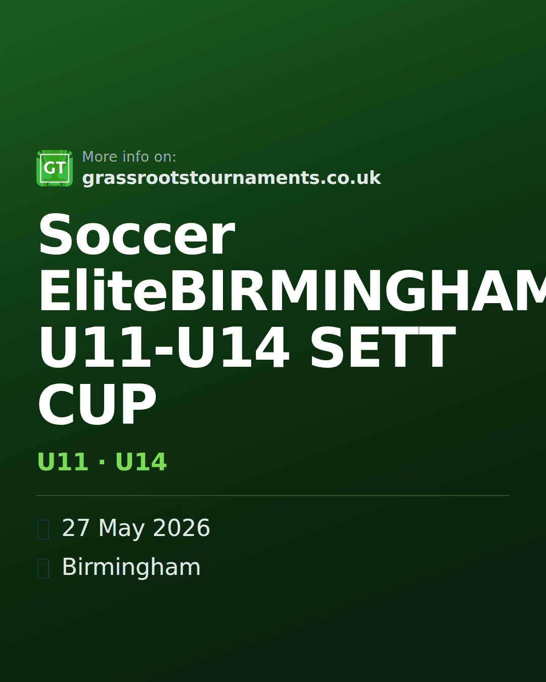 Soccer EliteBIRMINGHAM U11-U14 SETT CUP — social preview