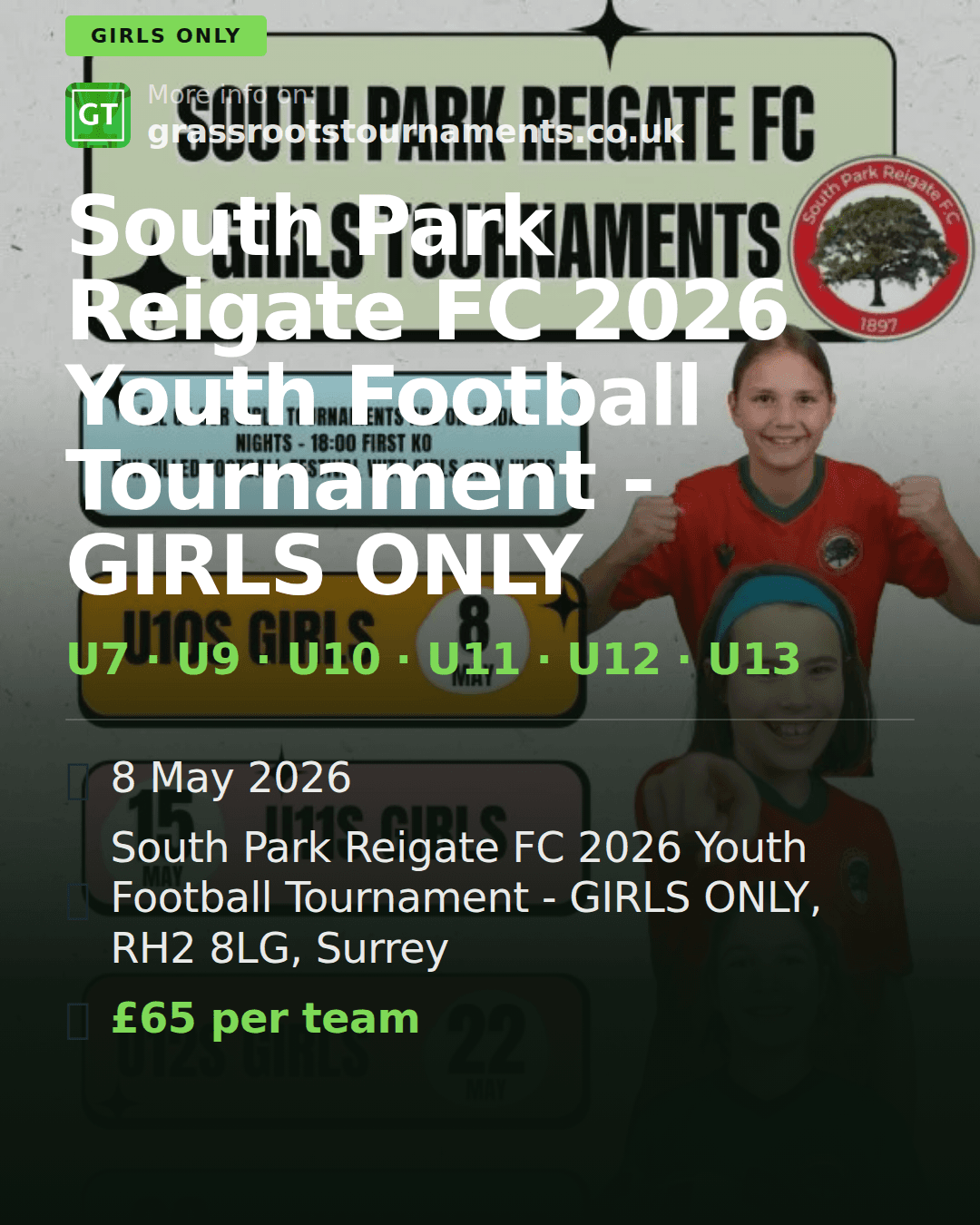 South Park Reigate FC 2026 Youth Football Tournament - GIRLS ONLY — social preview